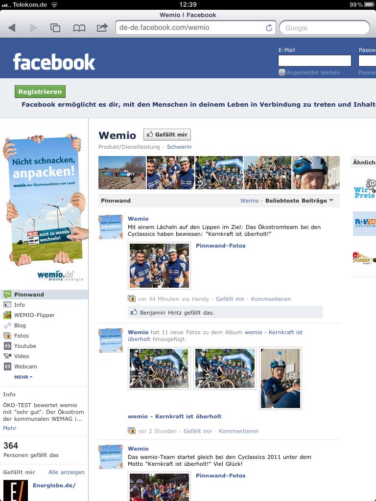 Wemio Facebook Site
